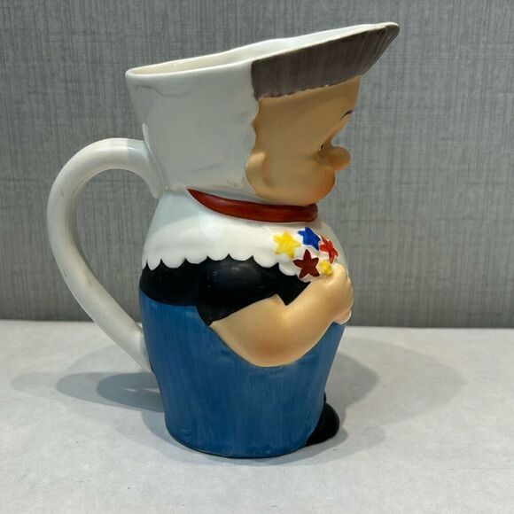 Vintage Toby Jug Creamer Pitcher German Dutch Boy Flowers - Picture 2 of 8